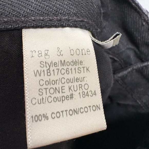 Rag & Bone High Waist Denim Midi Sukato Skirt Black Size 26 - Picture 10 of 11